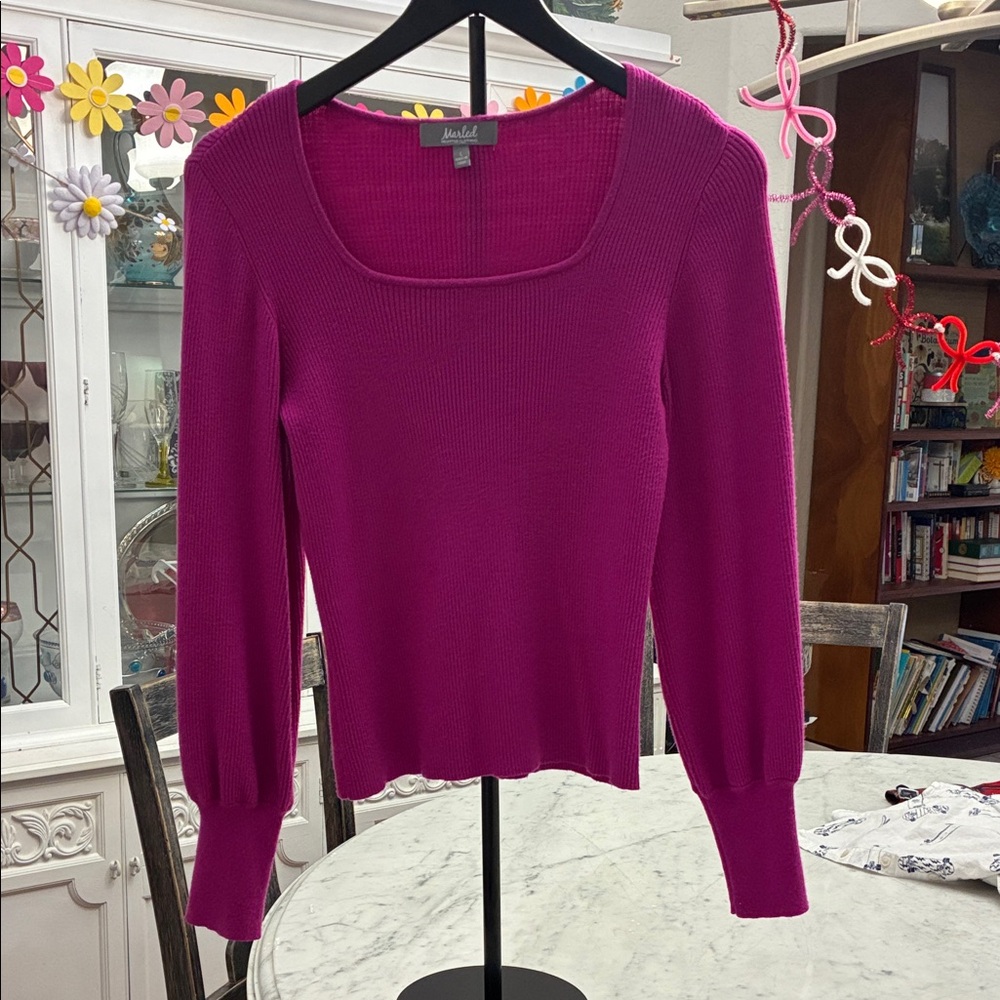 Fuchsia Ribbed Knit Top